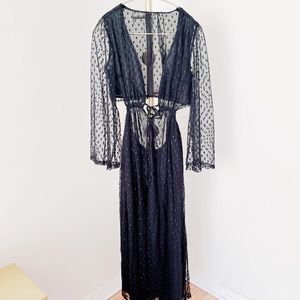 Black lace maxi summer dress
